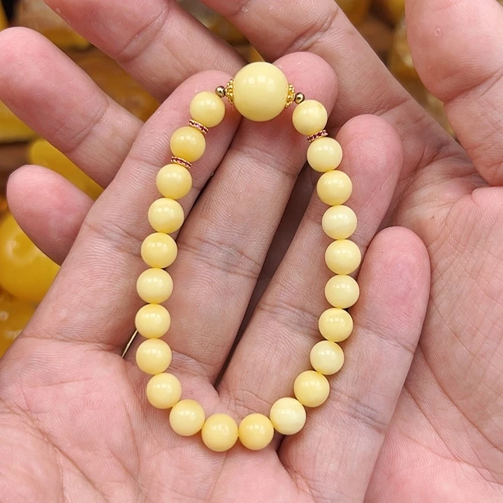 蜜蜡未镶嵌珠宝奇石单圈8mm