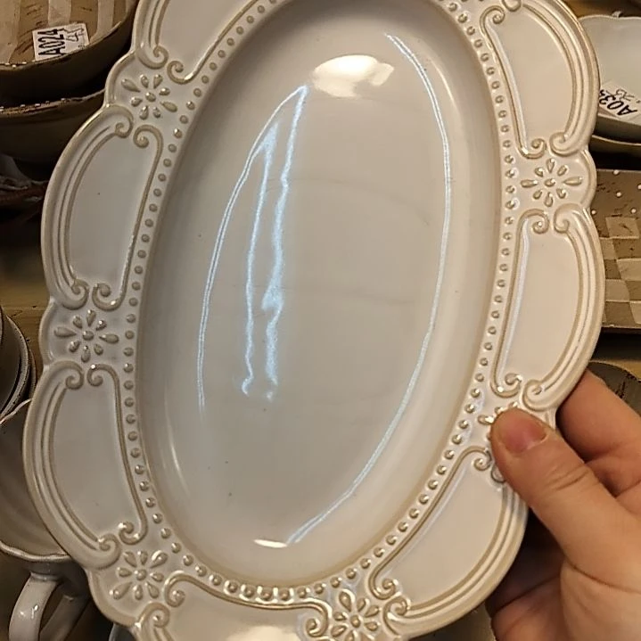 瓷片微瑕洛克椭圆长盘两个一组