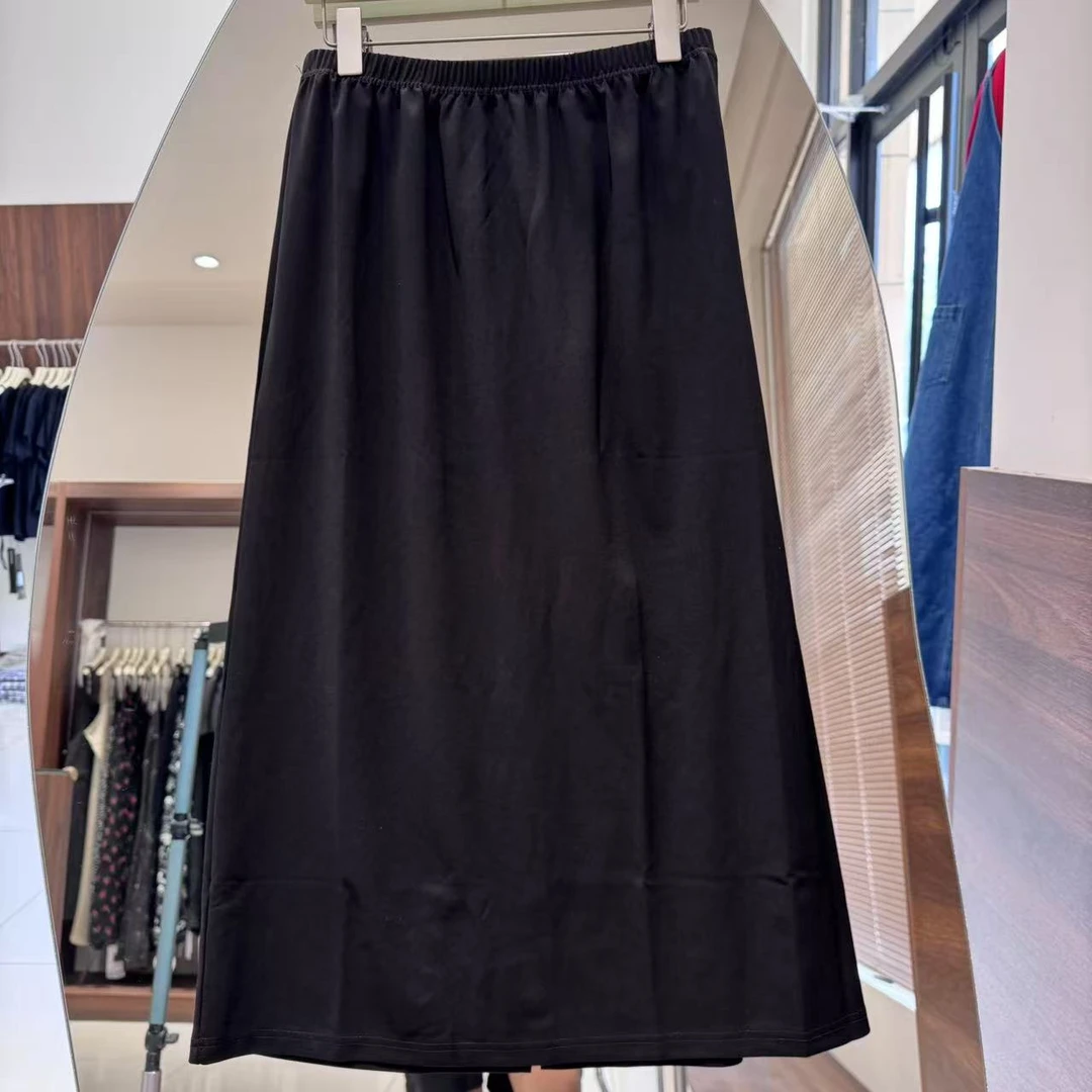 百搭弹力薄款直筒半裙