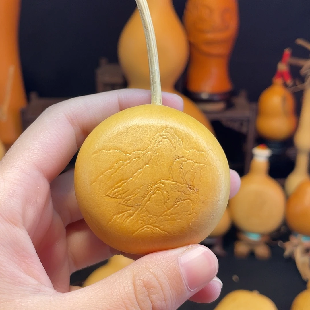 山水画押花葫芦葫芦