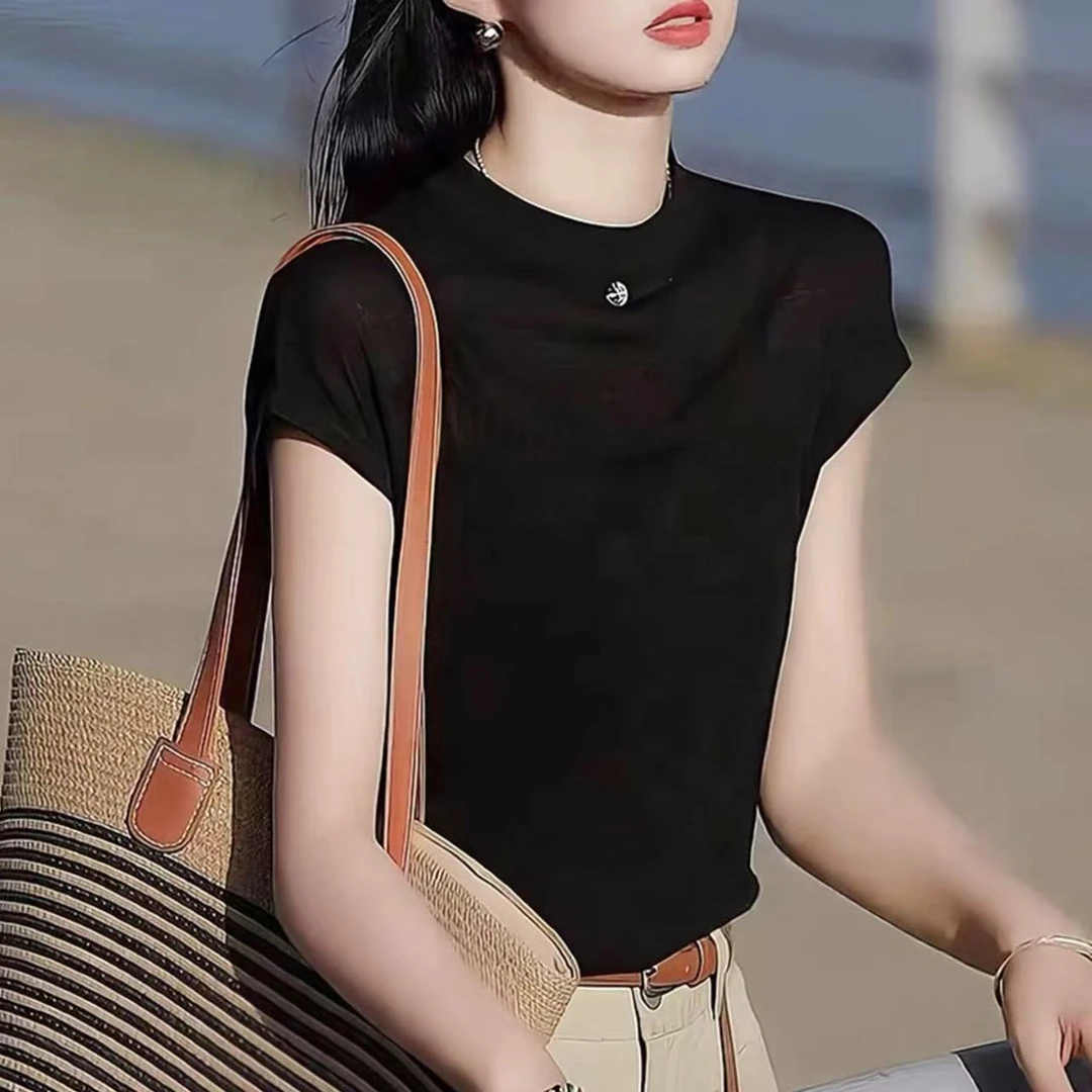 【YZ•衣系列】NN659-时尚女装设计感T恤修身圆领百搭气质