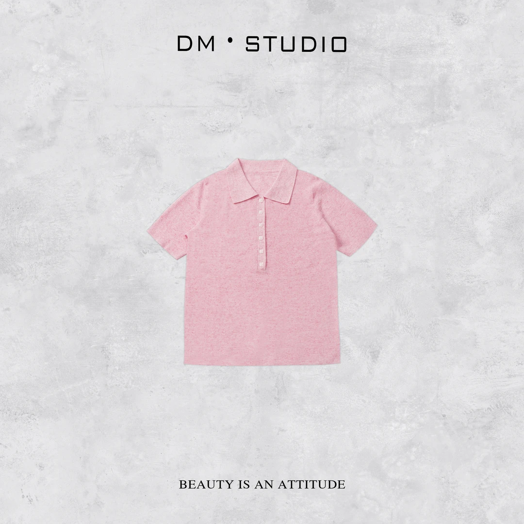 DEDM•STUDIO/百搭气质休闲极简风翻领排扣短袖上衣2504TX/10218