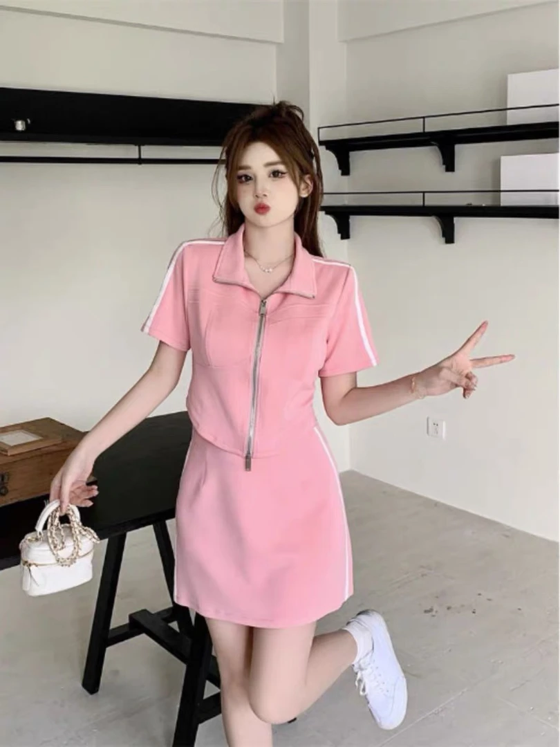 小婷子女装！夏季新款短款简约百搭套装