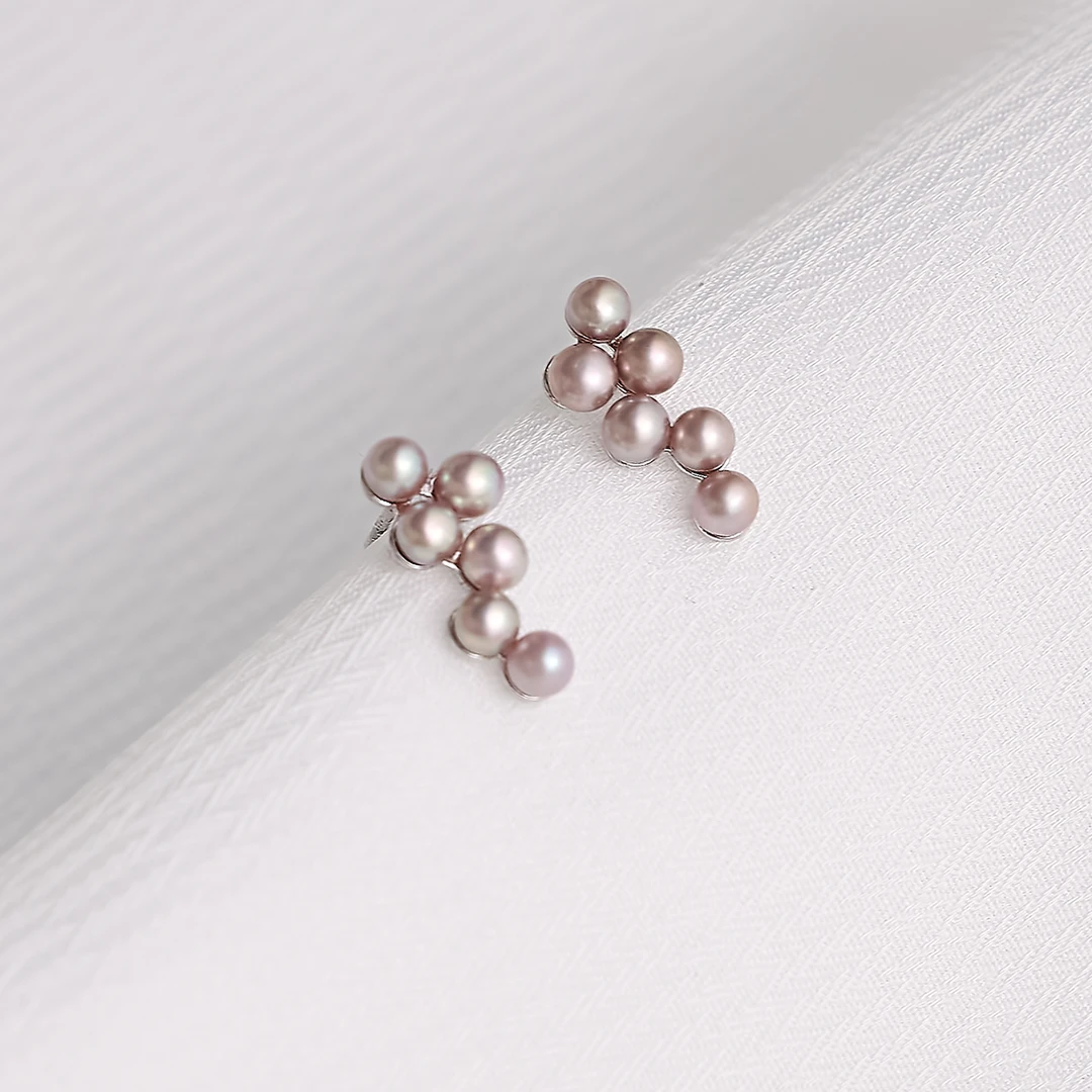 【涵涵】小葡萄淡水珍珠耳钉3-4mm/s925银230814280多样性发货/发一