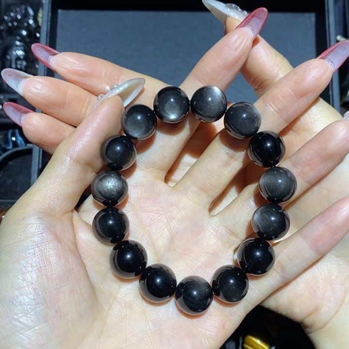 黑曜岩手链未镶嵌金***?