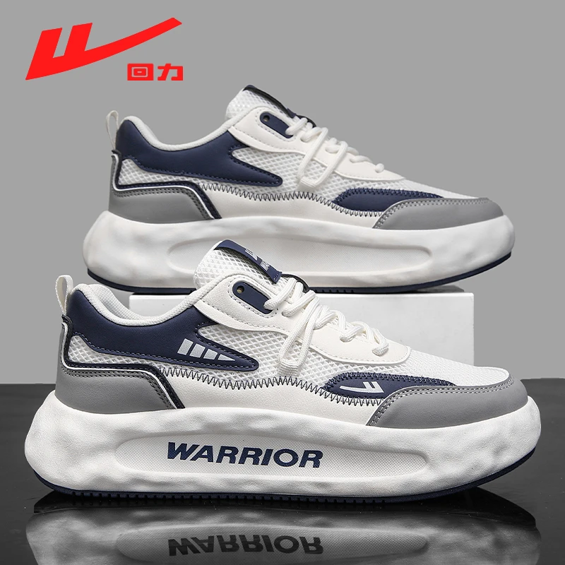 Warrior/回力男鞋夏季薄款透气网面休闲板鞋飞织防滑软底运动潮鞋