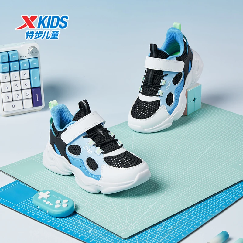 特步儿童冬季新款网面休闲鞋小童户外透气软底运动鞋675215329139