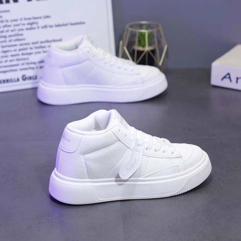 秋季新款男士高帮鞋韩版软底厚底增高休闲鞋百搭潮流运动鞋板鞋男