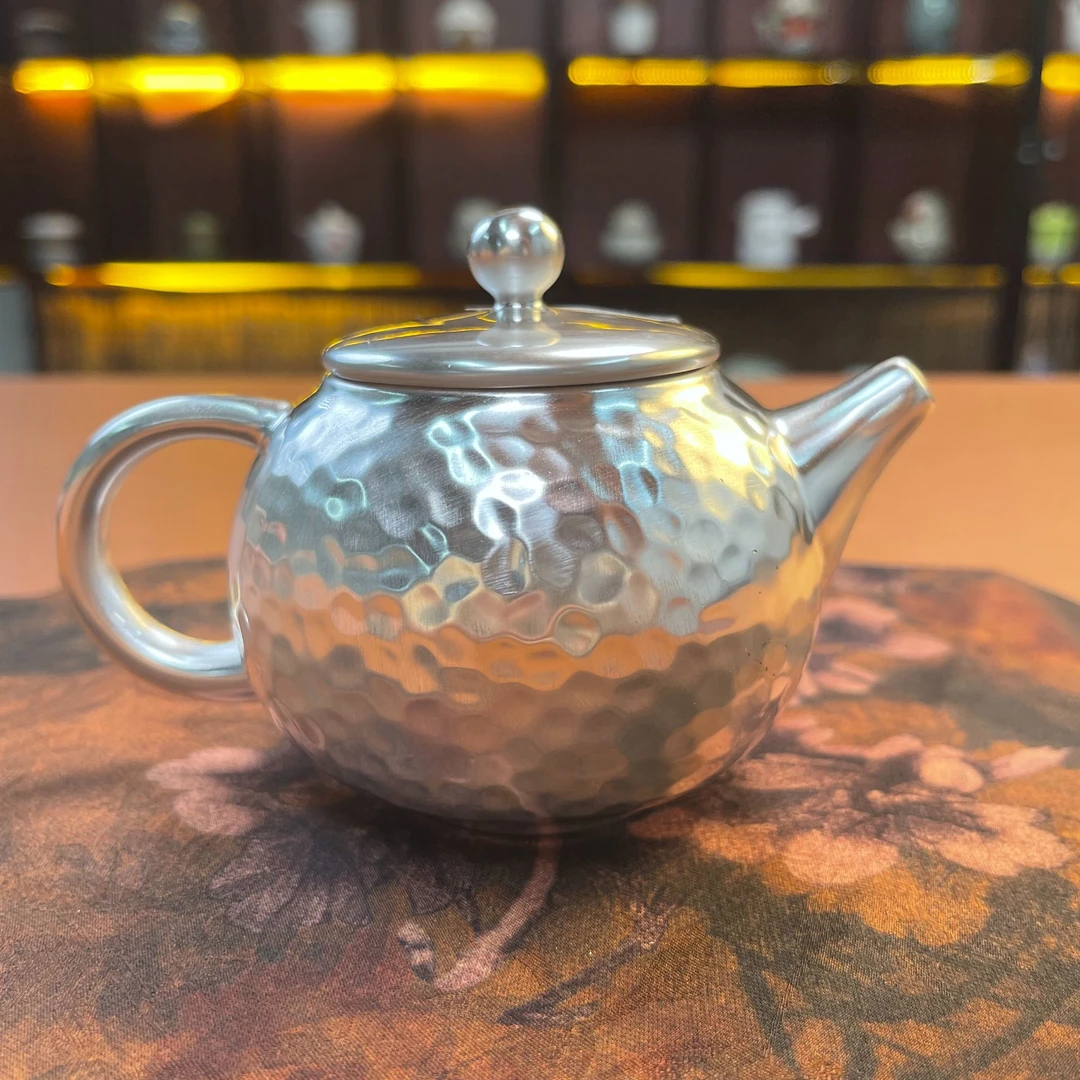 锤纹鎏银茶壶 DX616