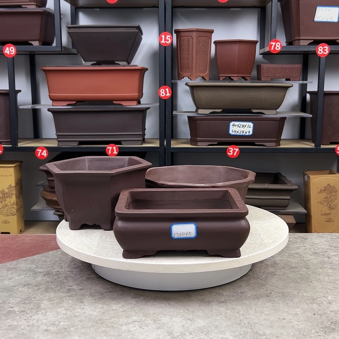 紫砂花盆三只盆，福利价