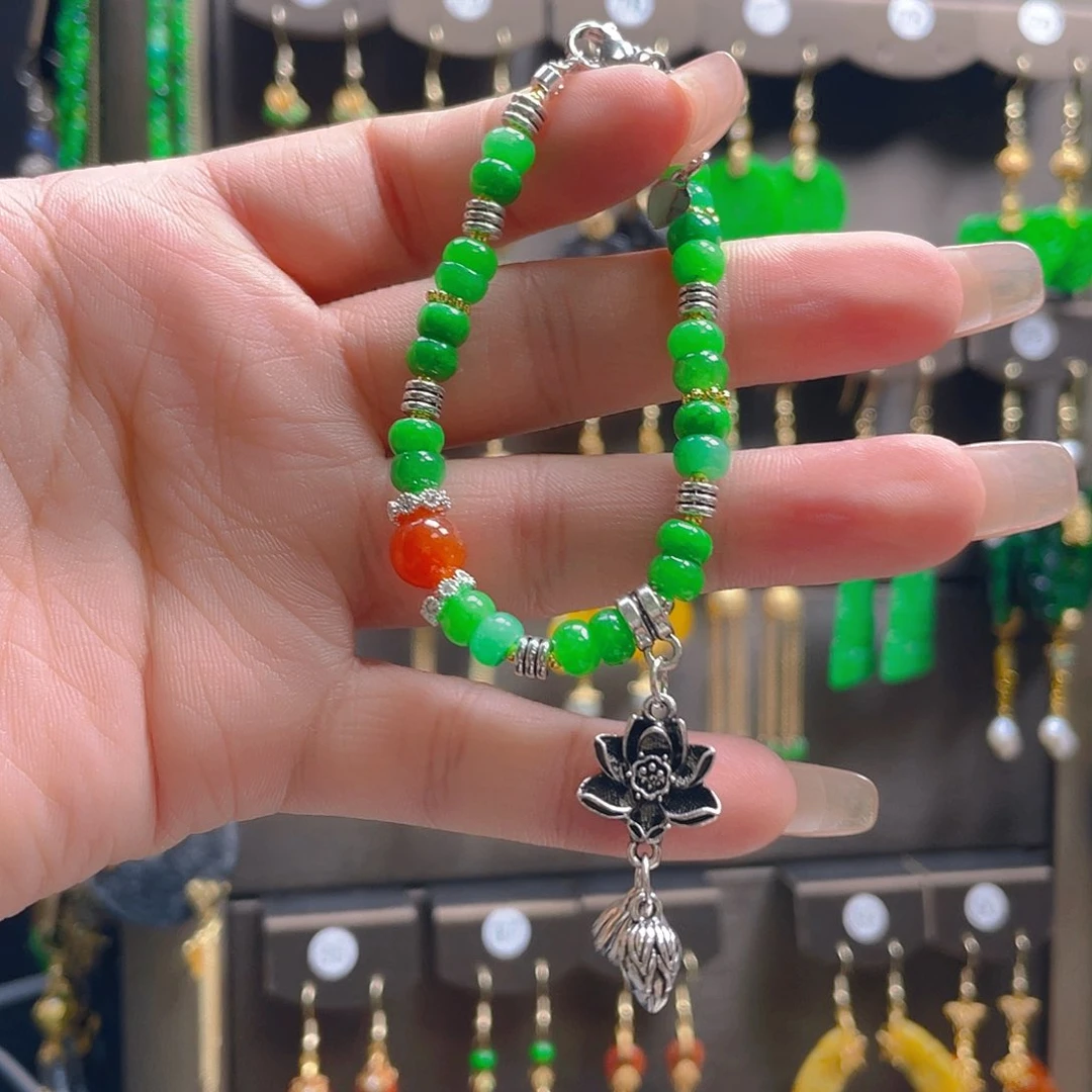 翡翠银S925镶嵌耳饰翡翠