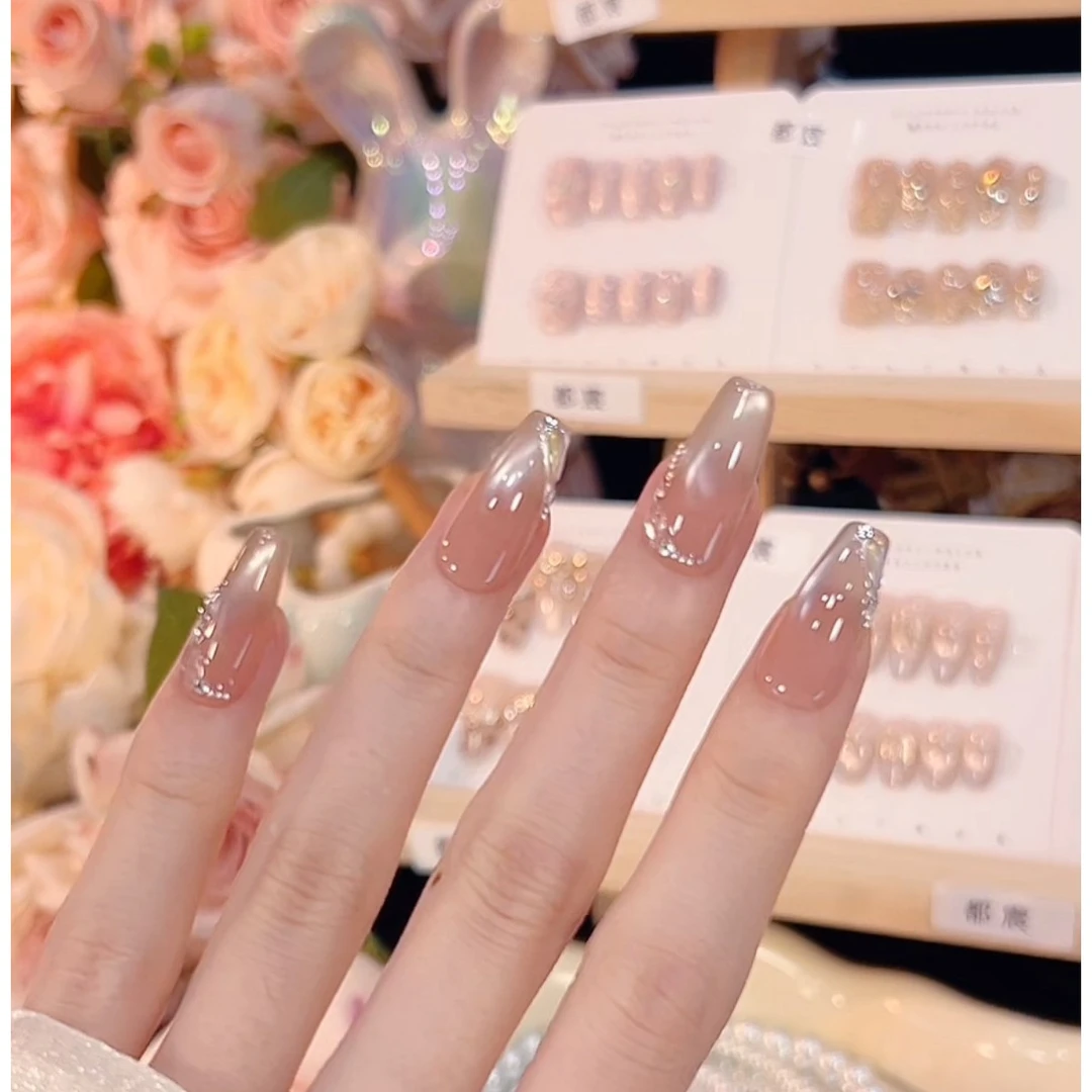 【清晨露珠】手工穿戴甲气质款光疗美甲xx