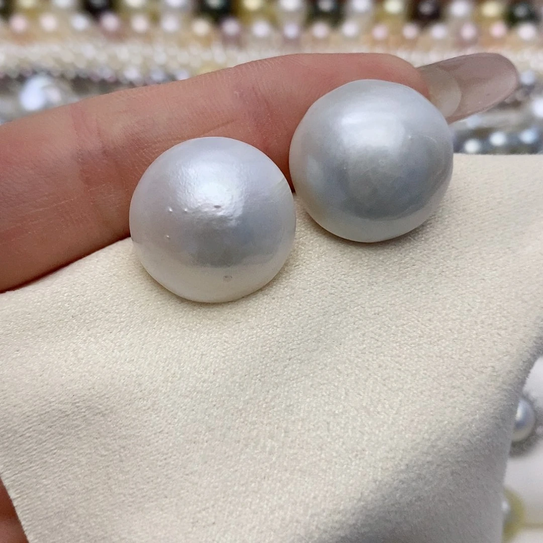 【闪购商品】耳饰银S925镶嵌拼合珍珠（马贝珠）