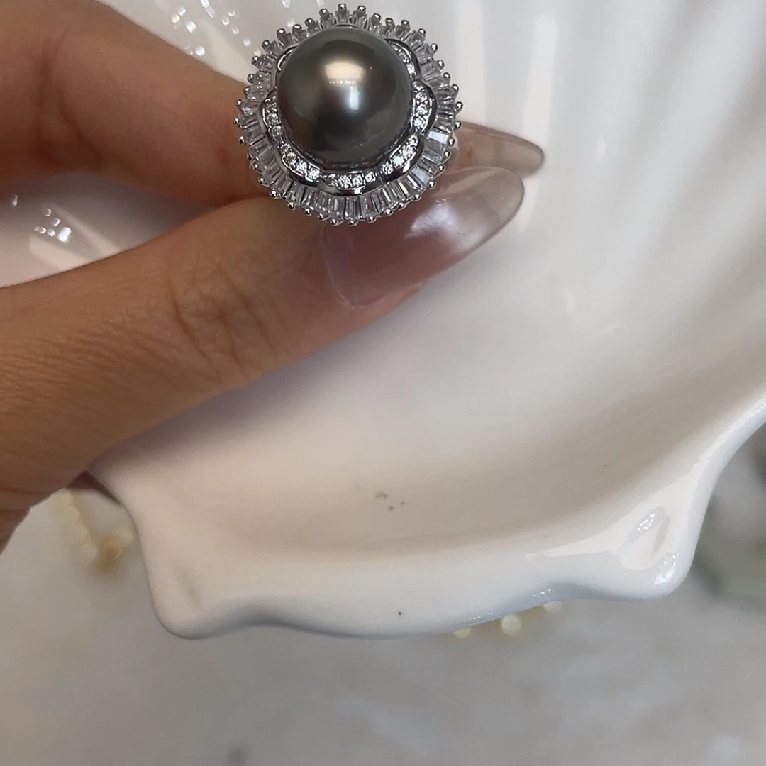 海水珍珠银S925镶嵌戒指