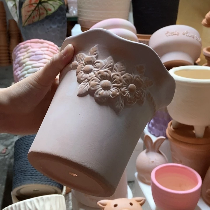 15×14 花边花盆 粗陶