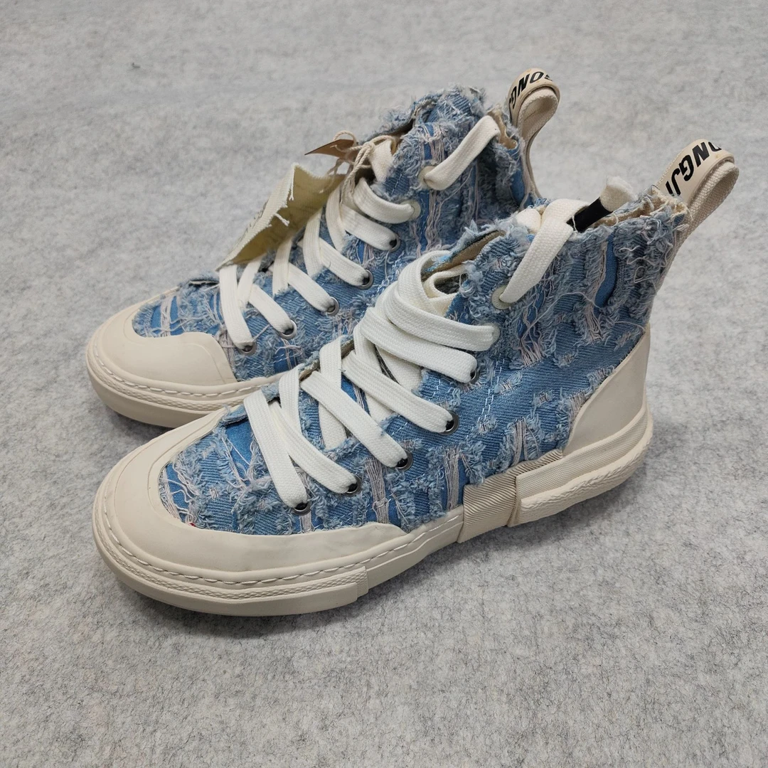 ST-GJ-01-DN01(高帮)牛仔蓝帆布配色时尚潮流帆布鞋