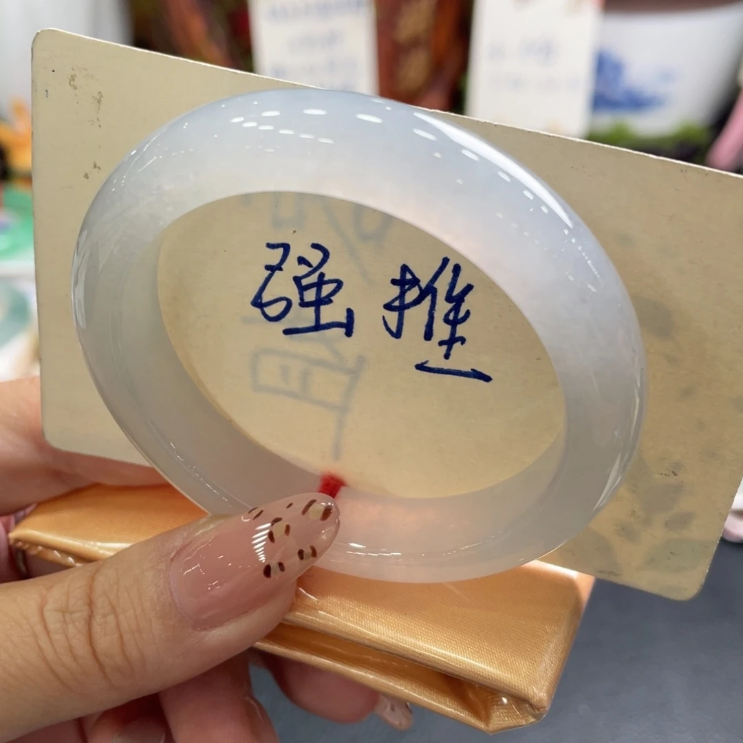 翡翠未镶嵌手镯51正 小手捡漏白月光完美