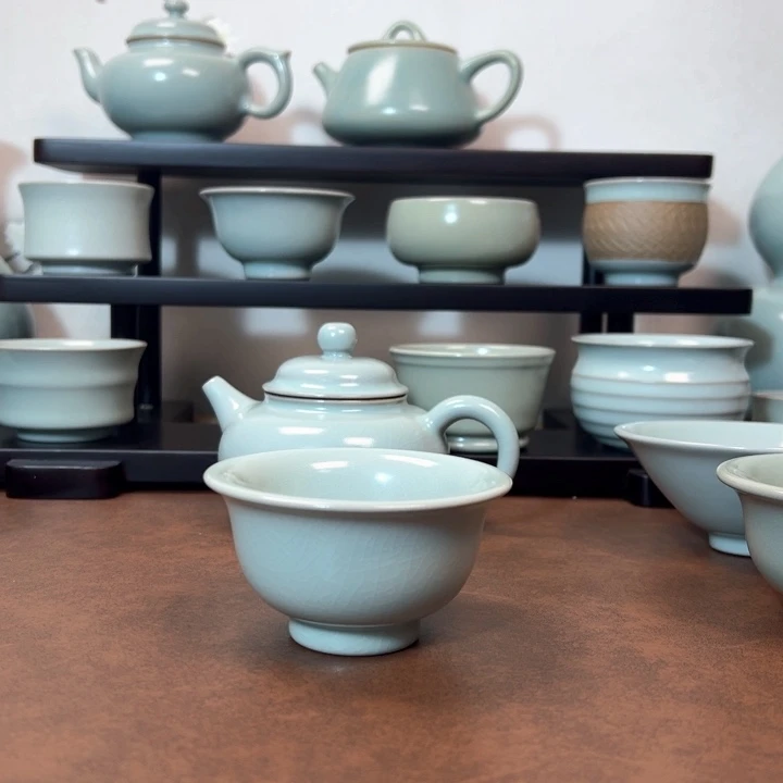 清***来杯子陶天青压手杯