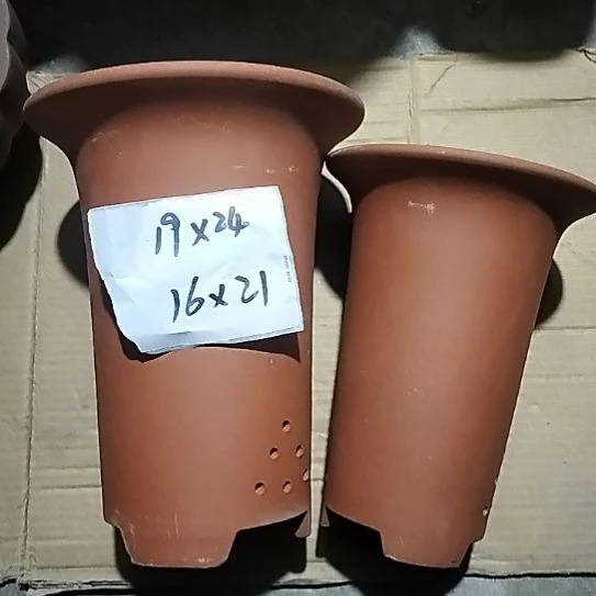 紫砂红泥兰花盆两个