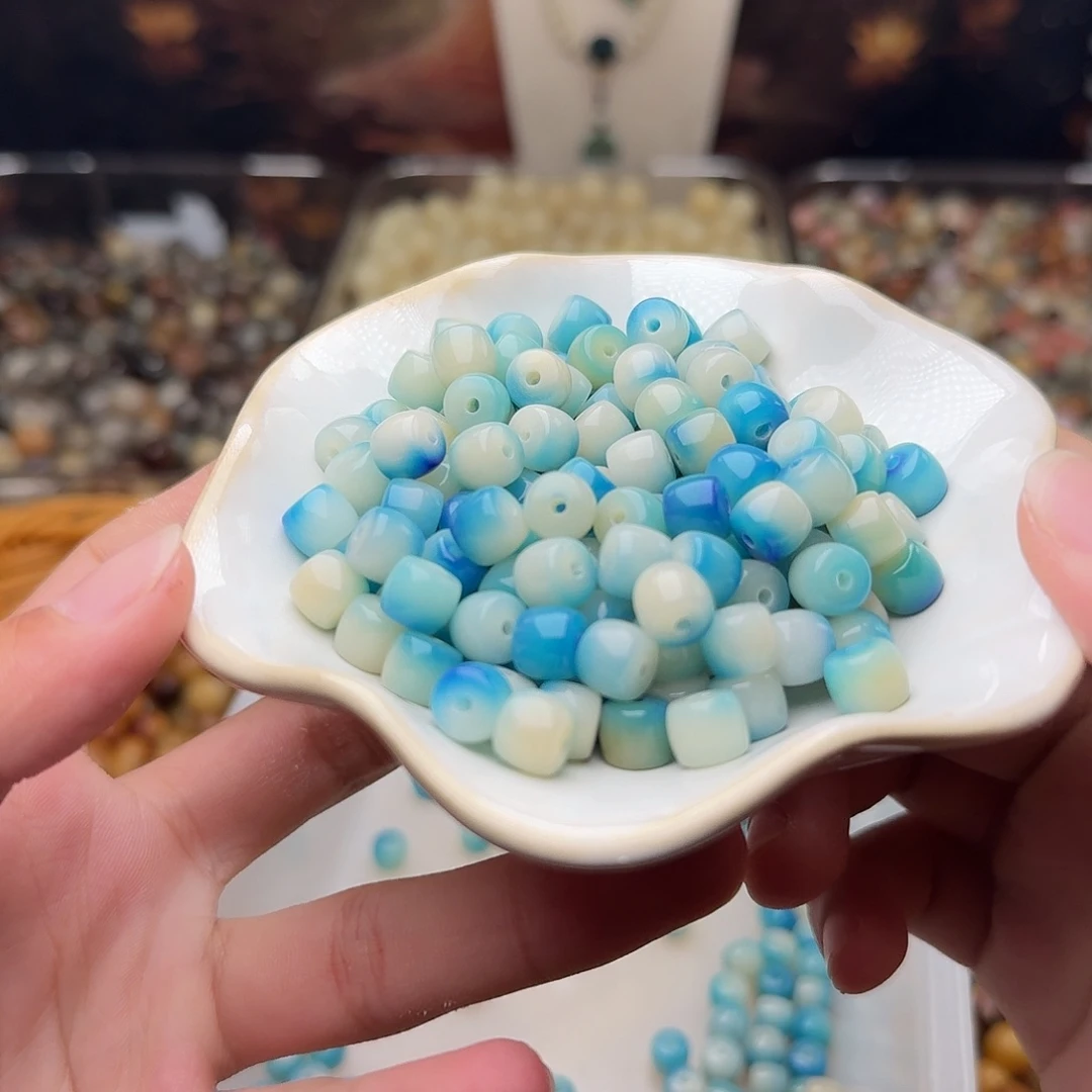吊坠菩提根/象牙果50颗勿忘草8直切