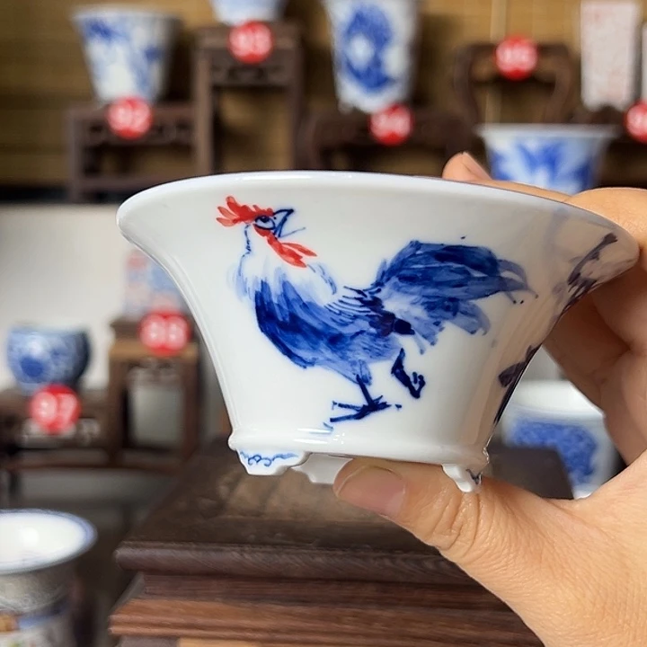 墨奈手绘陶瓷花盆