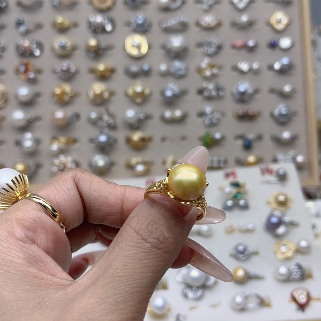 豆***.戒指合金淡水珍珠