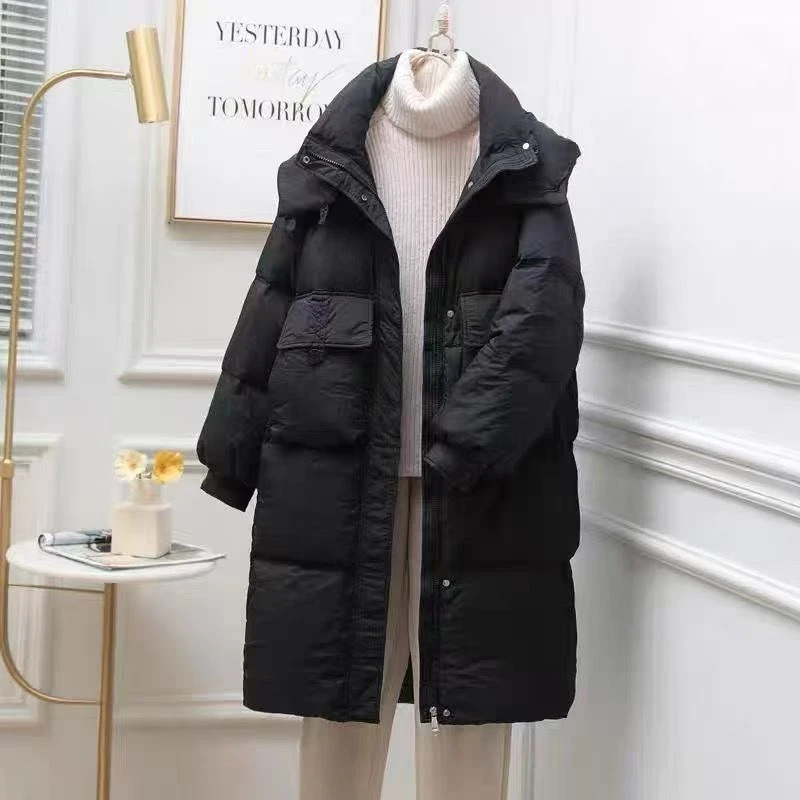 特价连帽中长款棉服冬季外套