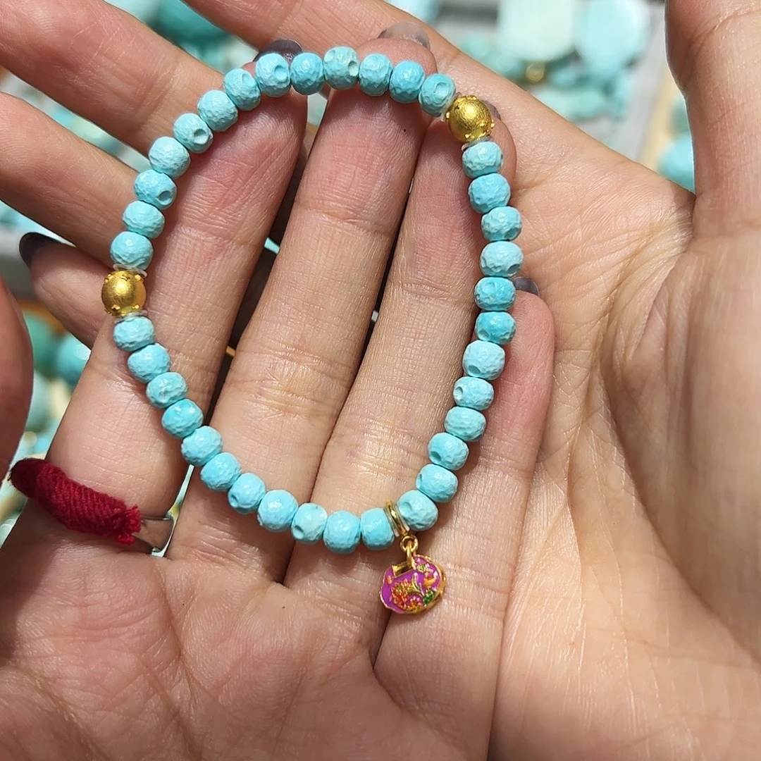 绿松石手串18K金镶嵌迷*茫