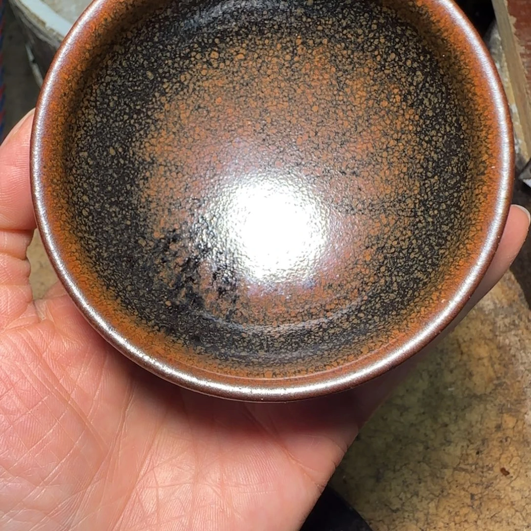 柴烧建盏茶盏茶杯956
