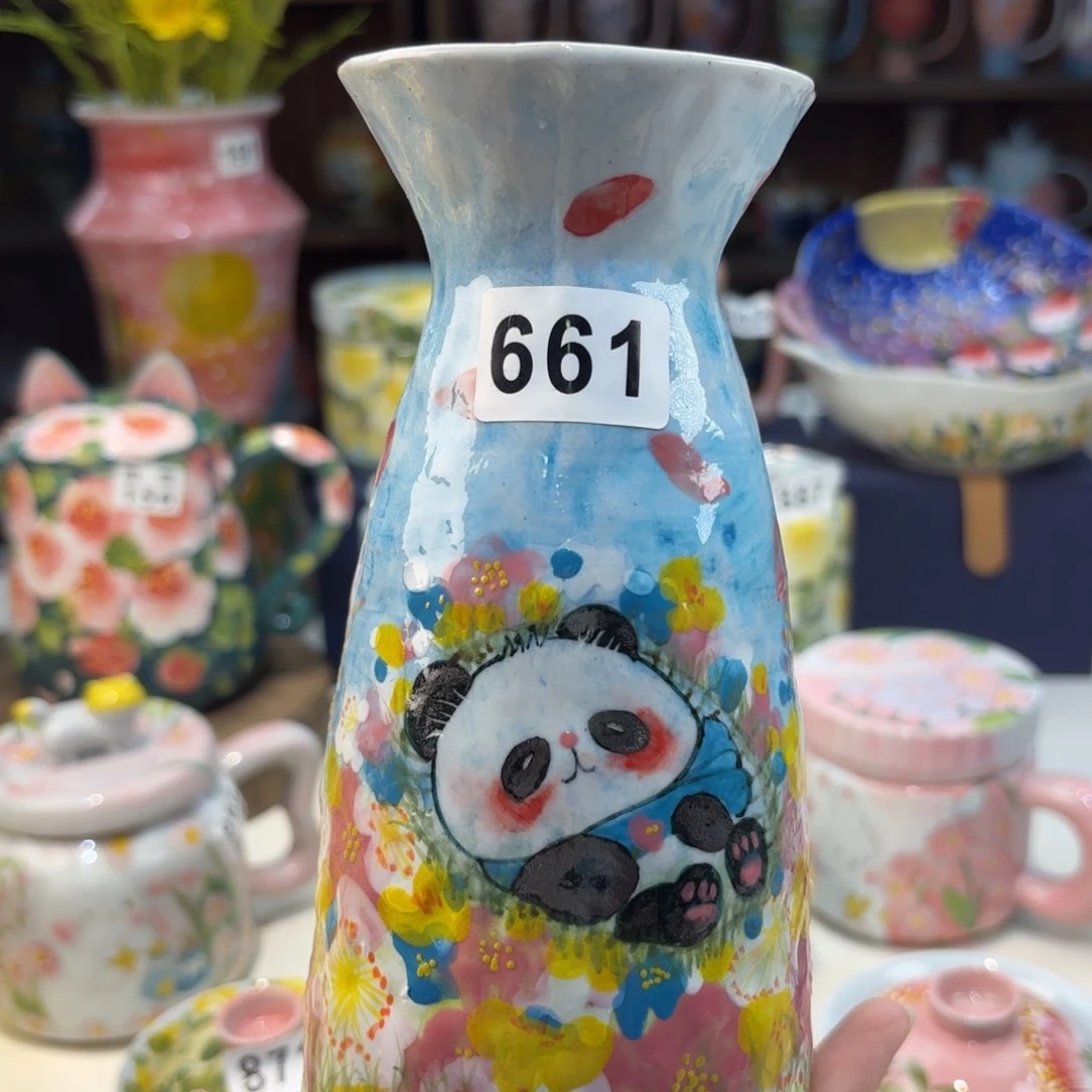 瓷片景德镇手绘高温釉下彩陶瓷茶具
