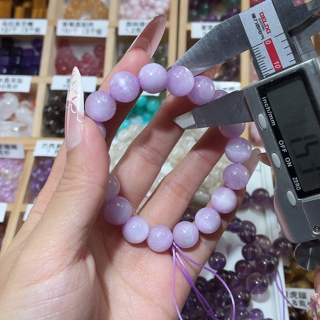 水晶未镶嵌手链紫锂辉11m