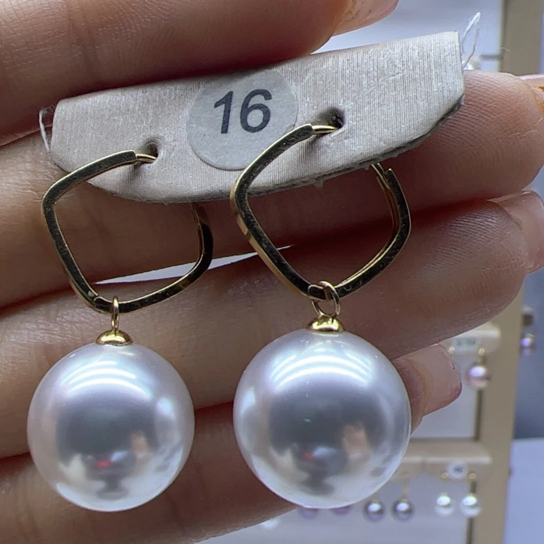 淡水珍珠耳饰18K金镶嵌