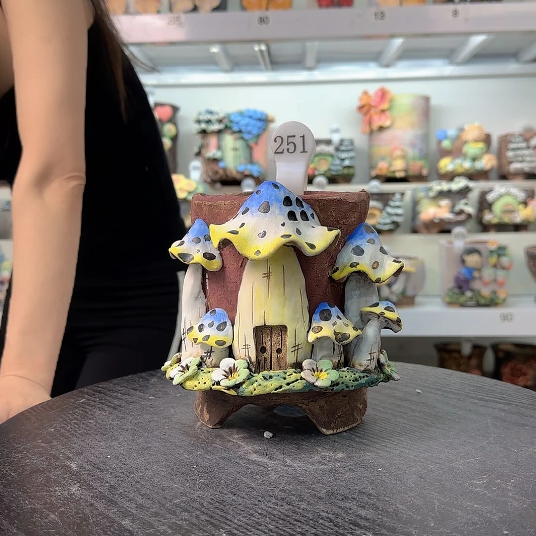 本默花器麦饭石花盆