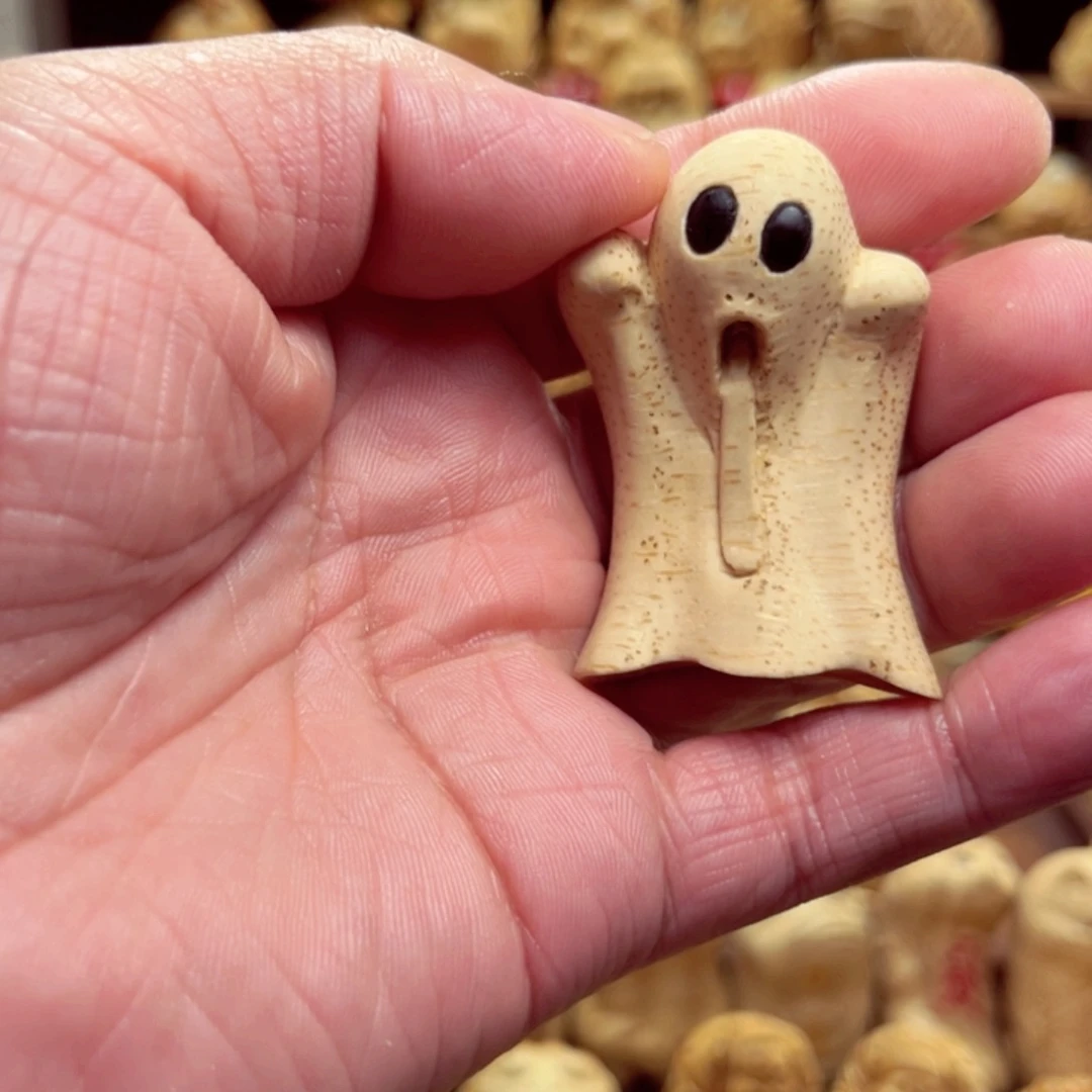 竹竹根雕阿飘手把件