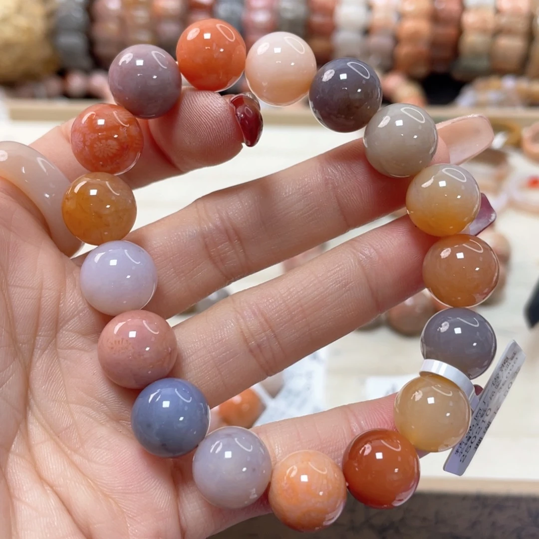 硅化珊瑚（珊瑚玉）手链未镶嵌叶*花942