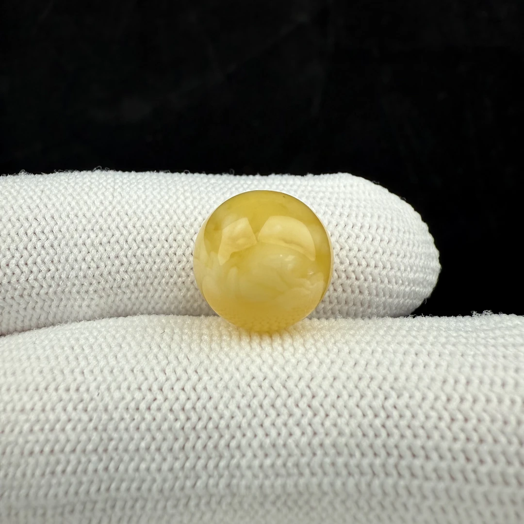 D3517天然蜜蜡 微瑕特价圆珠 12.7mm支持复检假一罚四