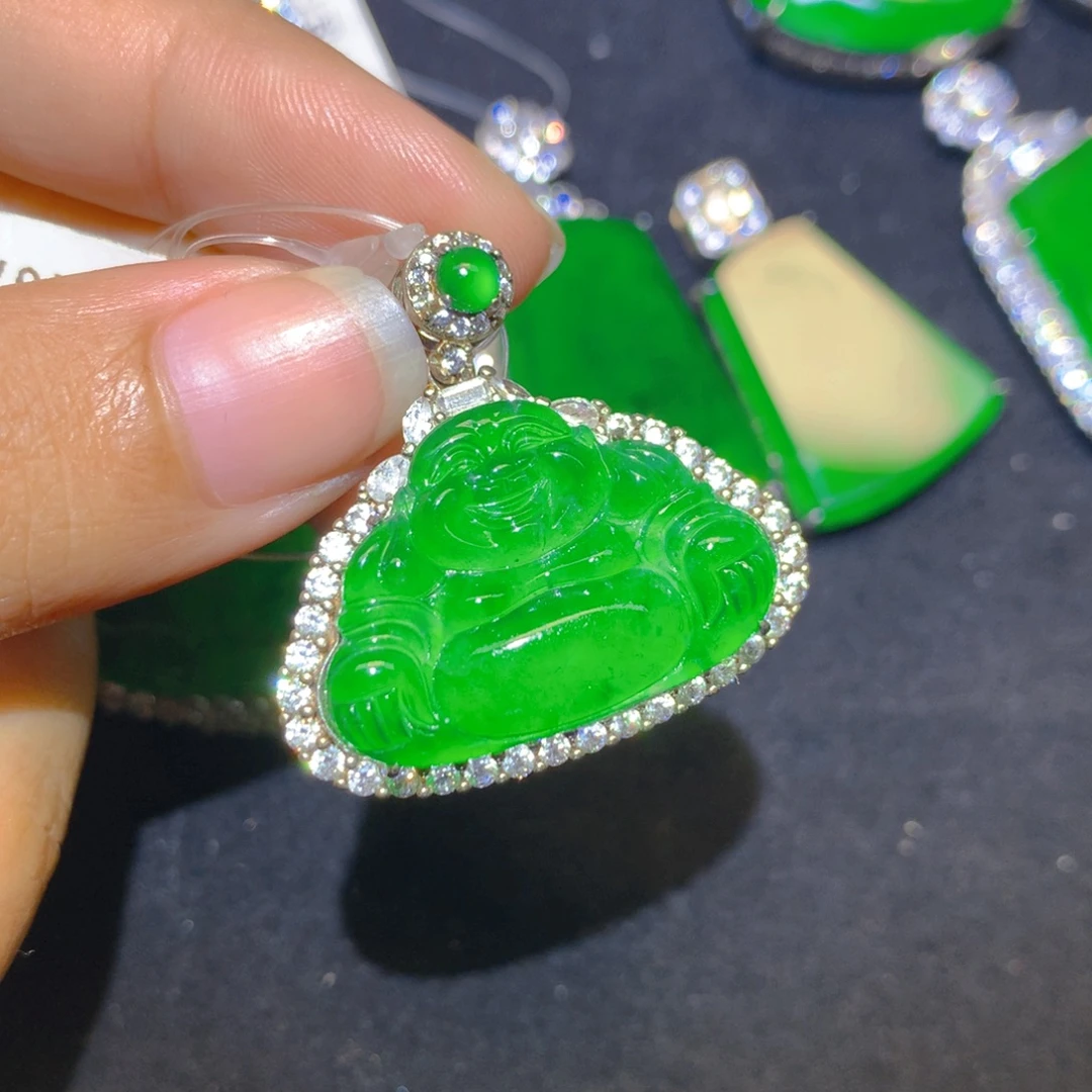 翡翠银S925镶嵌颈饰