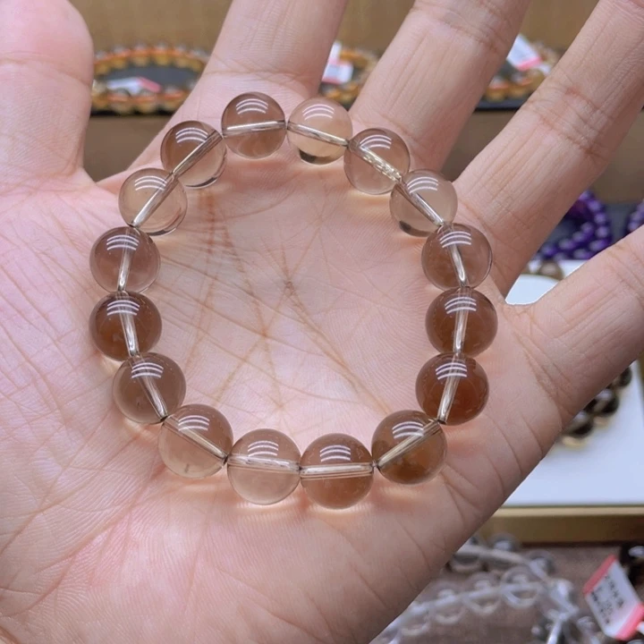 清***秀水晶手串未镶嵌茶晶