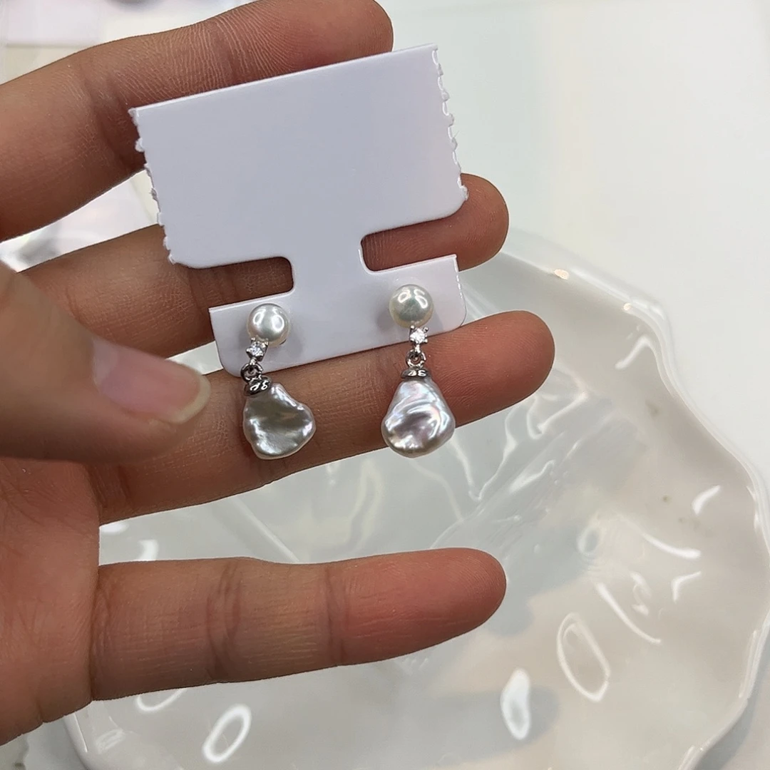 合金耳饰淡水珍珠
