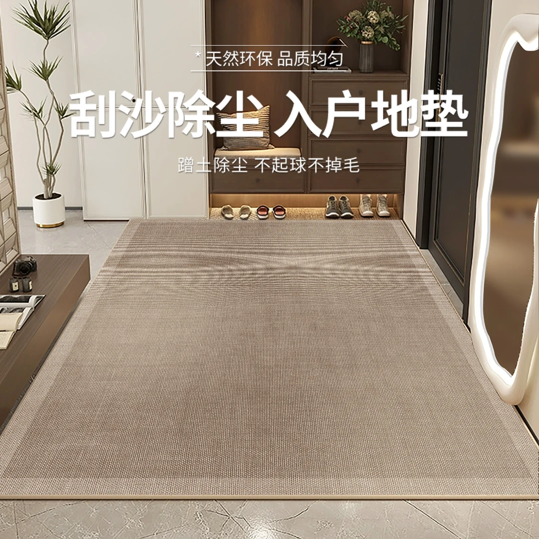 秋冬门口家用轻奢高级玄关脚垫可裁剪加厚水晶绒入户地垫入户门垫