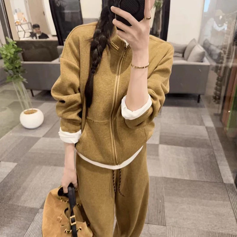 OS&oneshow高级感穿搭套装女秋冬慵懒风时尚休闲显瘦减龄三件套