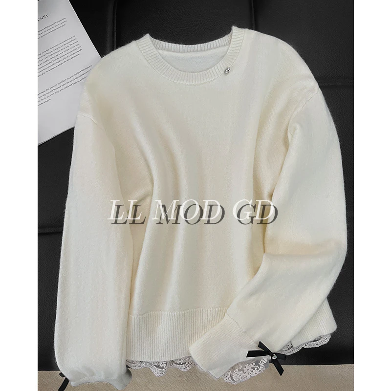 奶酥梦欲  长袖打底毛衣女秋冬季圆领百搭保暖针织上YL-255461