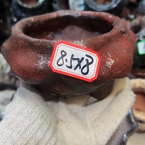 红陶粗陶花盆手工