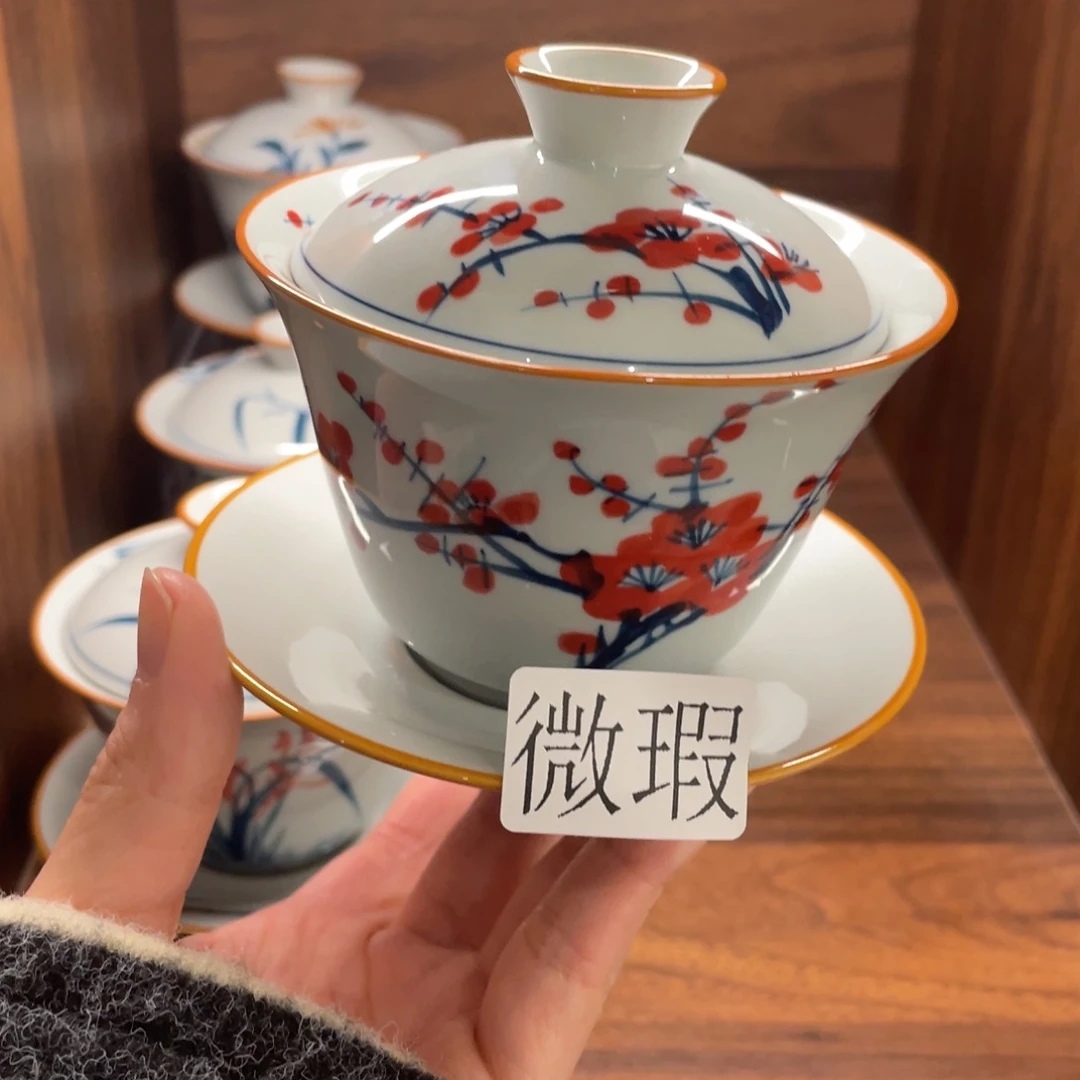有瑕釉下彩纯手绘