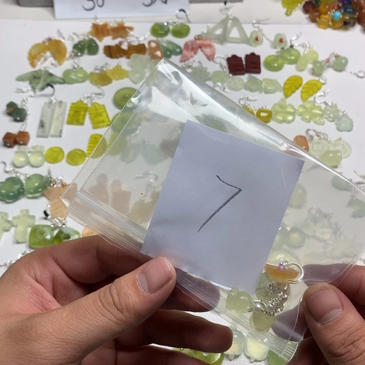 蛇纹石玉合金耳钉用****5