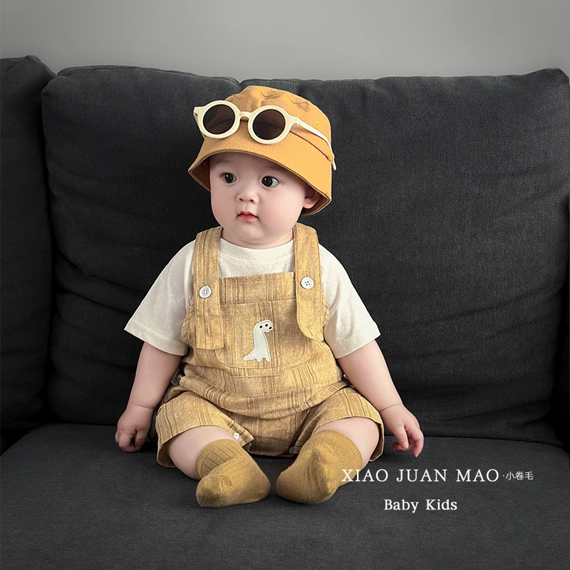 T25X53夏季男宝中性韩系时尚百搭洋气日常可爱连体恐龙背带裤外出