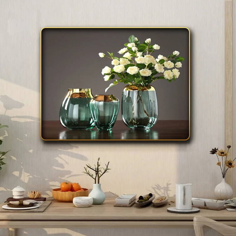 N015现代简约餐厅装饰画沙发客厅墙画大气艺术花瓶挂画福利-20
