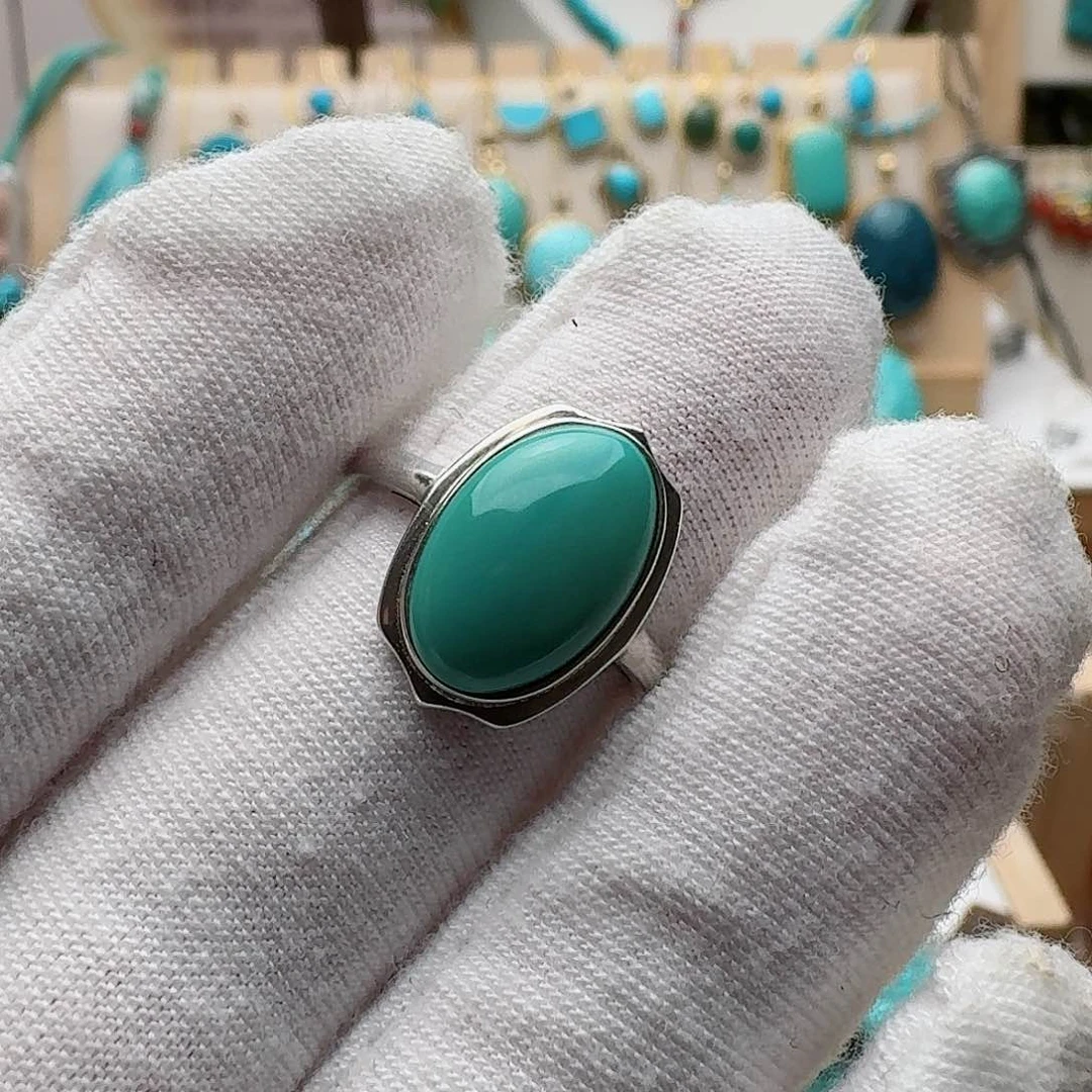 绿松石珠宝奇石银S925镶嵌