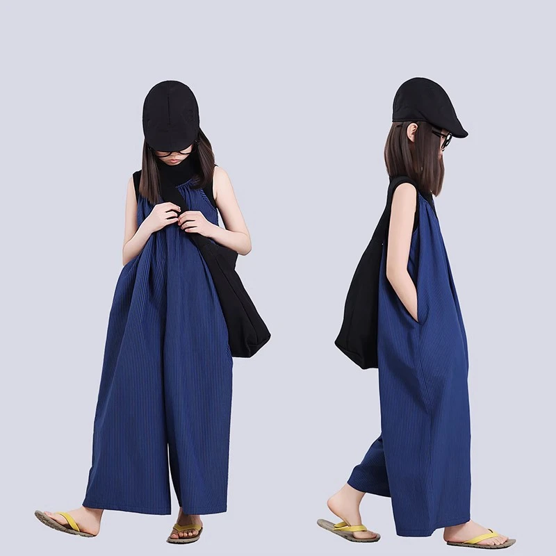 女童夏装背带裤套装2025夏季新款中大童女孩高级感好看裙裤两件套