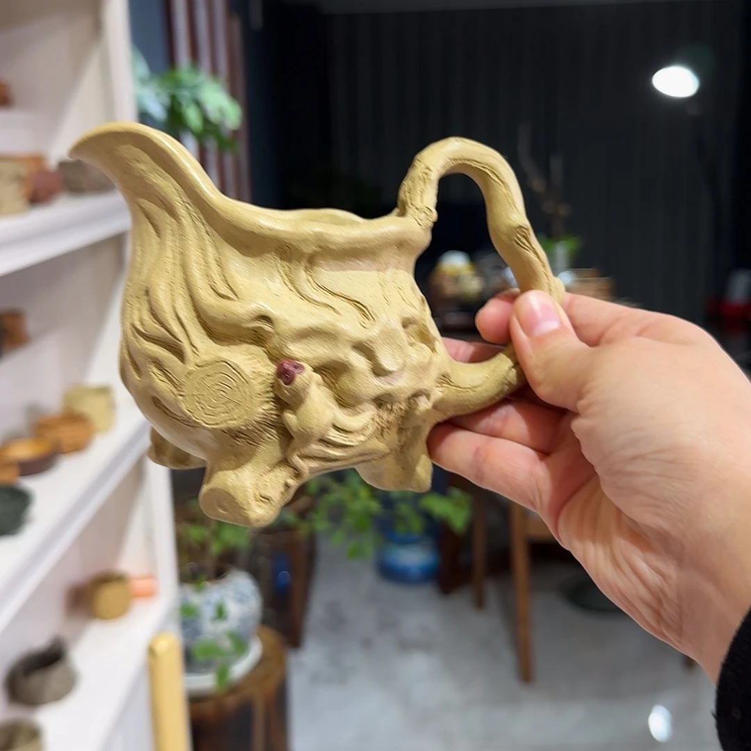 紫砂茶杯本绿供春公道杯